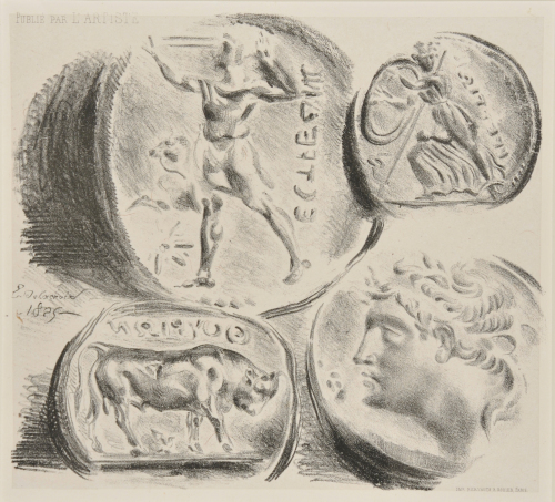 SHEET OF FOUR ANTIQUE COINS