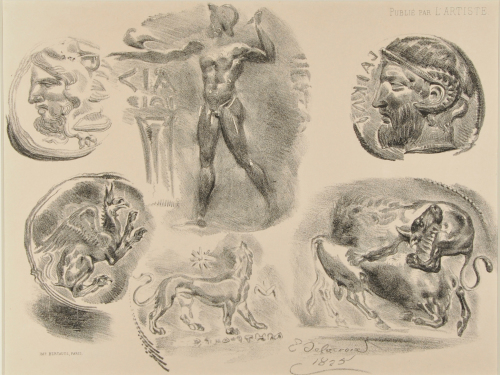 SHEET OF SIX ANTIQUE COINS