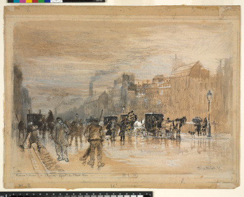 STUDY FOR "A QUAI IN PARIS, WINTER MORNING"