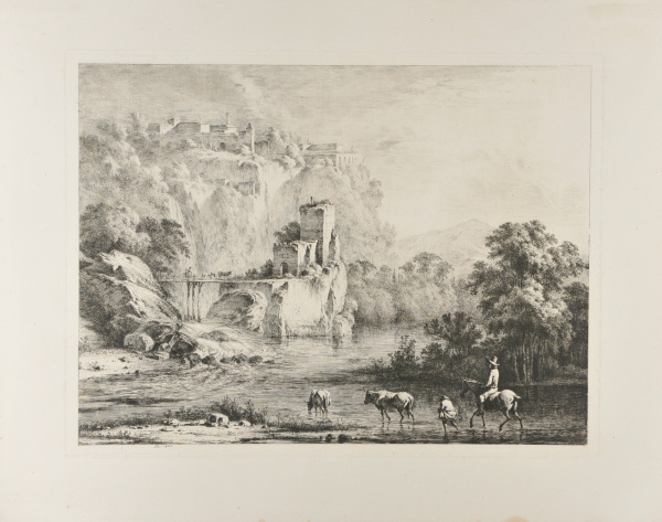 Man on Horseback Fording a River - Image 2