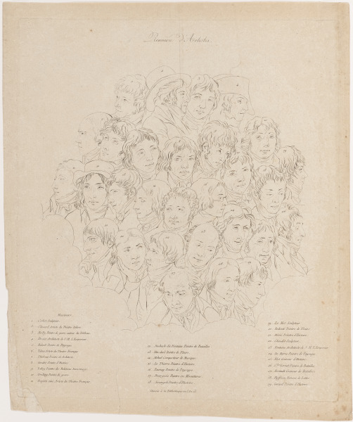 Réunion d’Artistes (Key to Stipple Engraving)