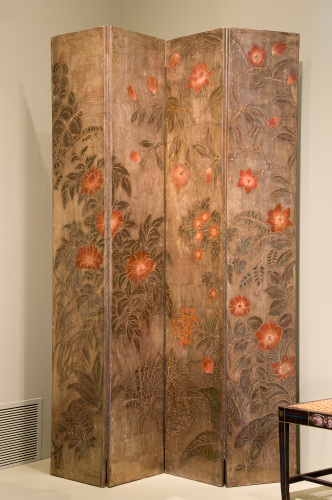 Pair of Folding Four-Panel Folding Screens - Image 2