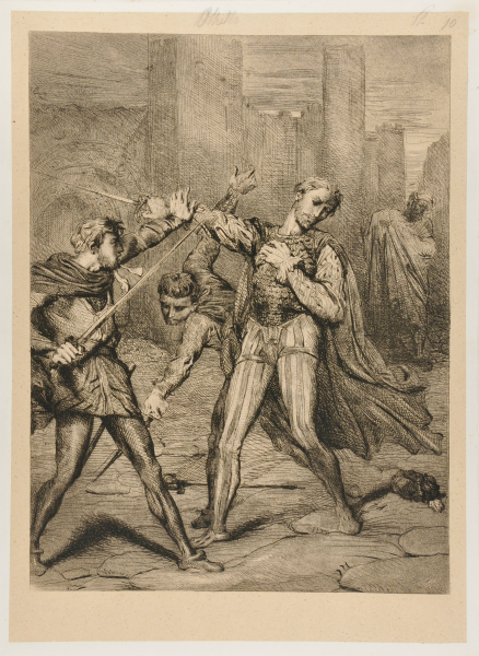 "VILLAIN, THOU DIEST." (ACT V, SCENE I) FROM "OTHELLO"