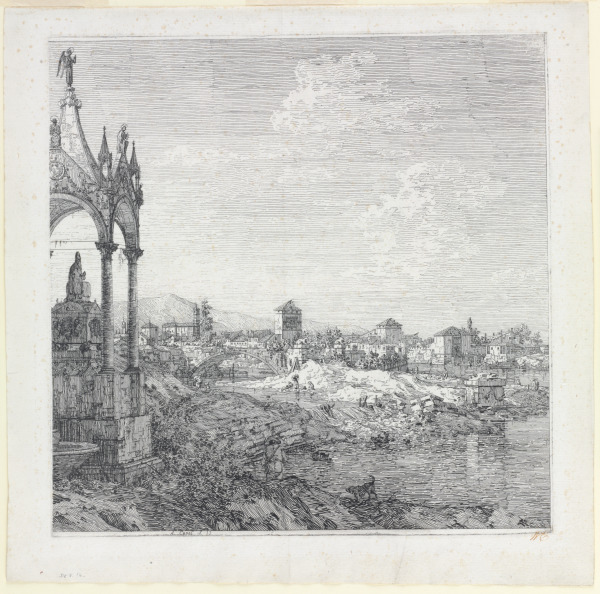 View of a Town with a Bishop’s Tomb - Image 4