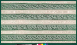 Damask Panel with Stripes of Moiré and Lace Designs
