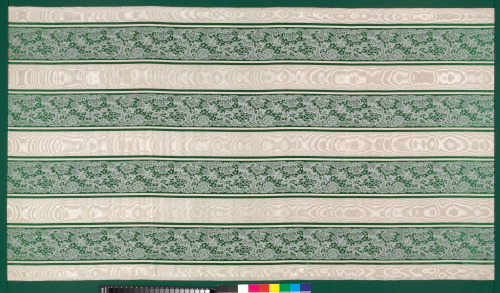 Damask Panel with Stripes of Moiré and Lace Designs