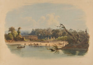 Indiens Poncas campés sur les bords du Missouri