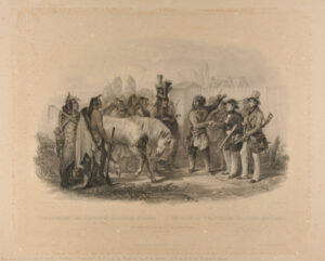 The Travellers Meeting with Minatarre Indians near Fort Clark