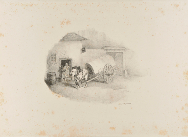 Cheval de charrette sorti des limons