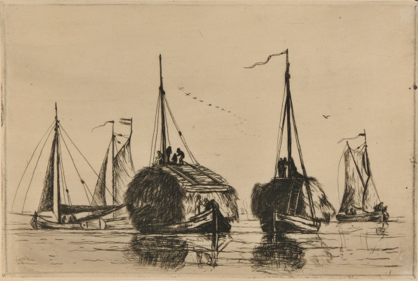 Voiliers chargés de paille