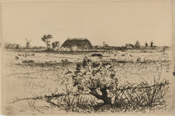 COUNTRYSIDE WITH THATCHED COTTAGE