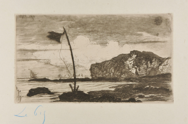 NORTHERN CLIFF WITH SIGNAL FLAG IN LEFT FOREGROUND