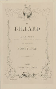Title page from the book “Antoine Lalanne, Le Billard (Paris: Auguste Aubry, 1866)”