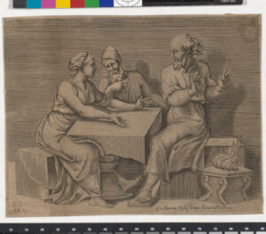 Aspasia Discoursing at Table with Socrates and Another Philosopher