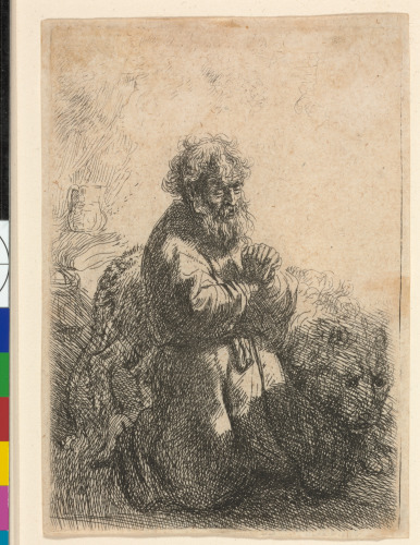 SAINT JEROME KNEELING IN PRAYER, LOOKING DOWN