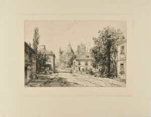 Vue de l’Église et Entrée du Village d’Essômes (près Château-Thierry)