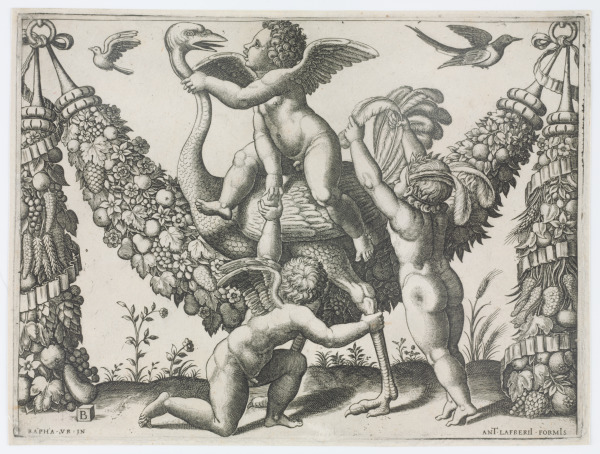 Three Putti Playing with an Ostrich - Image 2