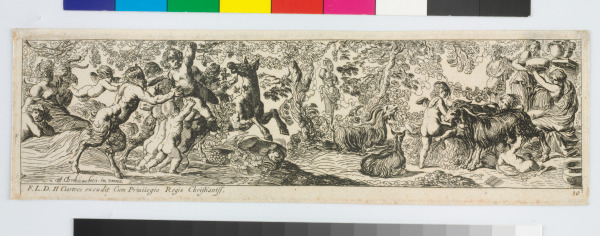 Satyrs, Cupids, and Goats Playing in Woods
