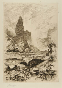 Landscape with High Cliffs and River
