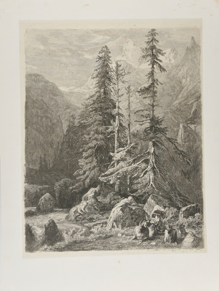 Swiss Mountains with Goats Resting - Image 2