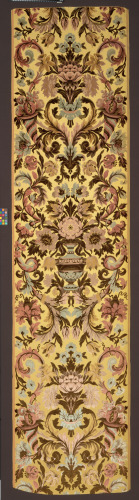 Baroque Revival Voided Ciselé Velvet with Central Urn and Floral Bouquet - Image 2