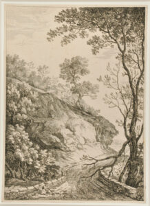 Landscape with Couple Sitting by Roadside