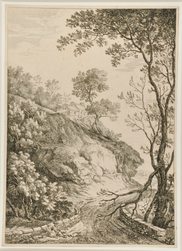 Landscape with Couple Sitting by Roadside