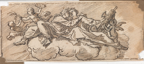 TWO ALLEGORICAL FIGURES ATTENDED BY PUTTI