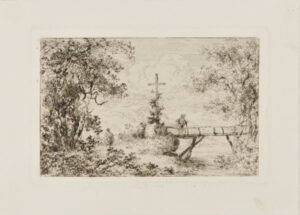 Cross by a bridge over a river