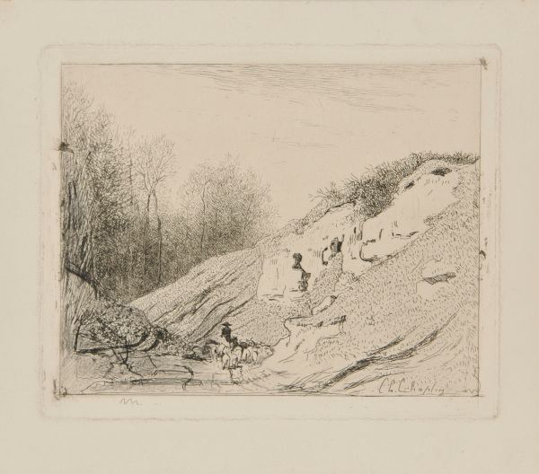 LANDSCAPE WITH SHEPHERD AND HIS FLOCK ON PATH
