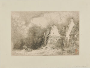 From Croquis de Voyage de 1843: Boat at Sea near Houses