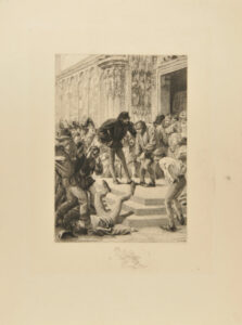 Illustration for Notre Dame de Paris (The hunchback hits the student)