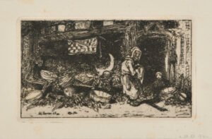 Old Woman Near Her Market Stall