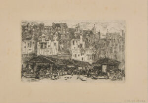 Market with Houses Behind