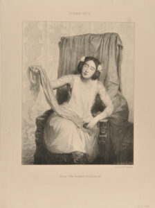 Jeune Fille Brodant une Écharpe