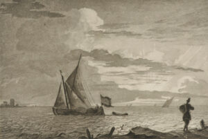 Marine, effet de soleil couchant