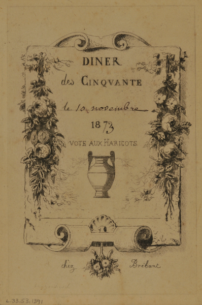 Dîner des Cinquante: le 19 Novembre 1873