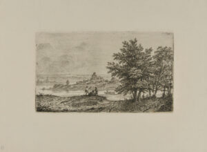 Landscape with town in the background