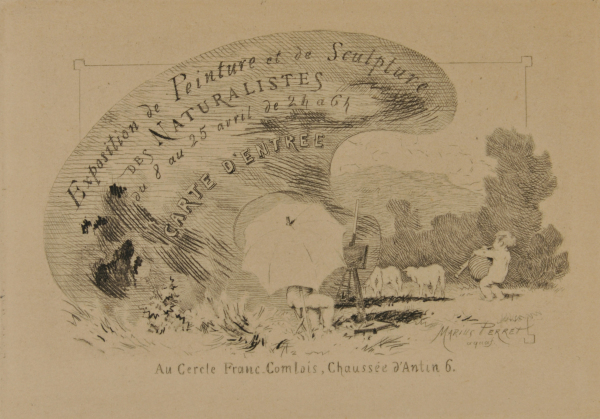 Carte d’Entree (Entry card) for the Exposition de Peinture et de Sculpture des Naturalistes (Exhibition of Painting and Sculpture by Naturalists) - Image 2