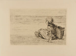 Girl with Basket Seated on the Shore