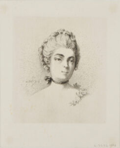 Woman with a ribbon on her neck