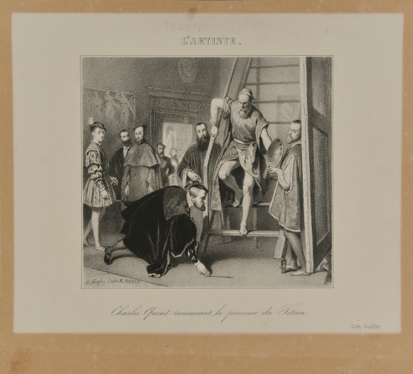 Charles-Quint ramassant le pinceau du Titien