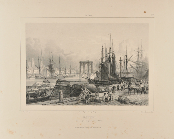 Rouen. Vue du pont suspendu, prise de St. Sever