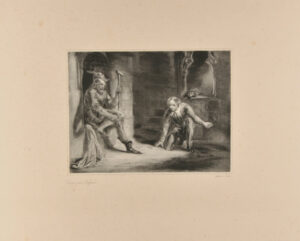 Man, Kneeling, Counting Money on the Floor