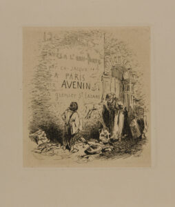 Title plate from the series “12 Sujets gravés à l’eau forte par Ch. Jacque”