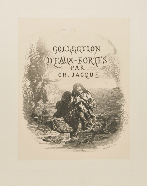 TITLE PLATE FROM THE SERIES "COLLECTION D'EAUX-FORTES PAR CH. JACQUE"