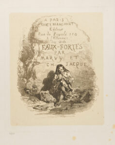 Title plate from the series “Eaux-fortes par L. Marvy et Ch. Jacque”