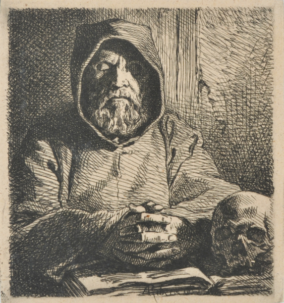 HEAD OF A PRAYING MONK