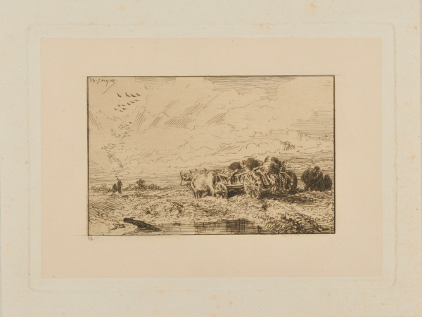 LANDSCAPE: WAGON HARNESSED TO OXEN