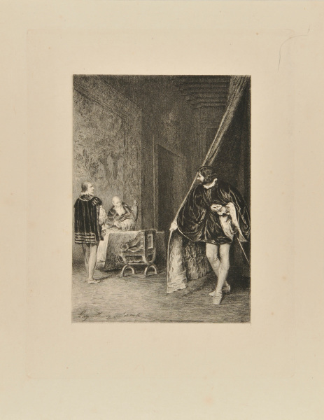 THE ARTIST EMERGING FROM BEHIND A CURTAIN